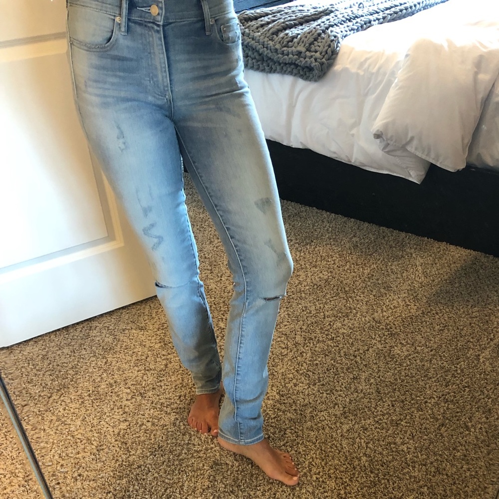GAP distressed slim straight jeans - Picture 2 of 8